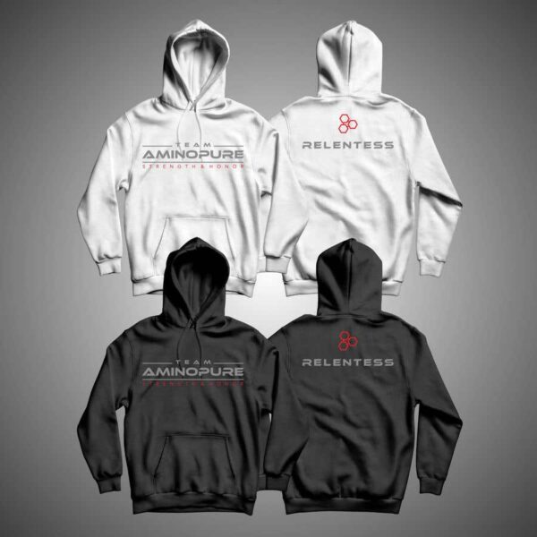 Team AminoPure RELENTLESS HOODIE  WHITE